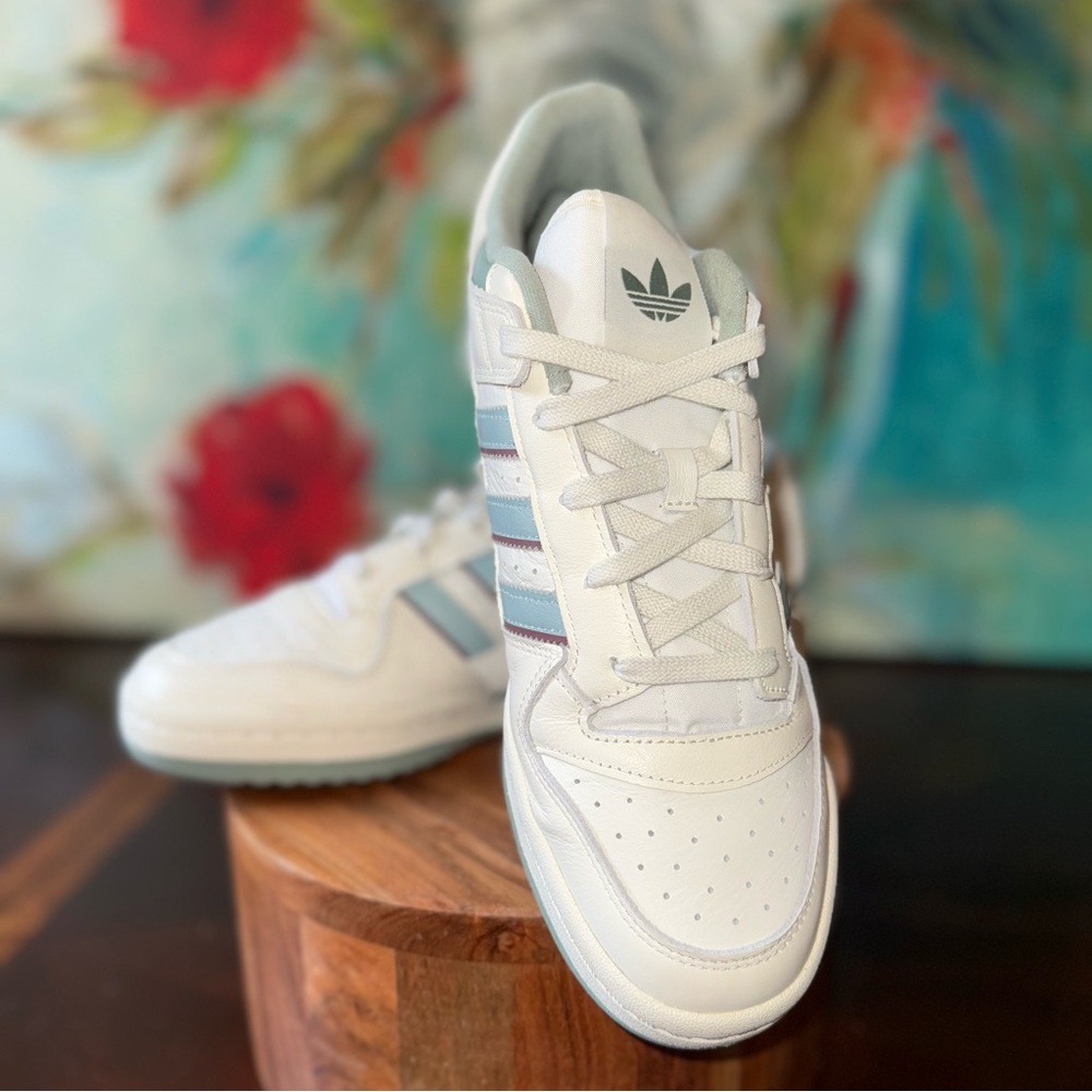 Adidas Hoop York City Forum Low CL Off White Silver Green JR5216 Sz 11.5 Mens